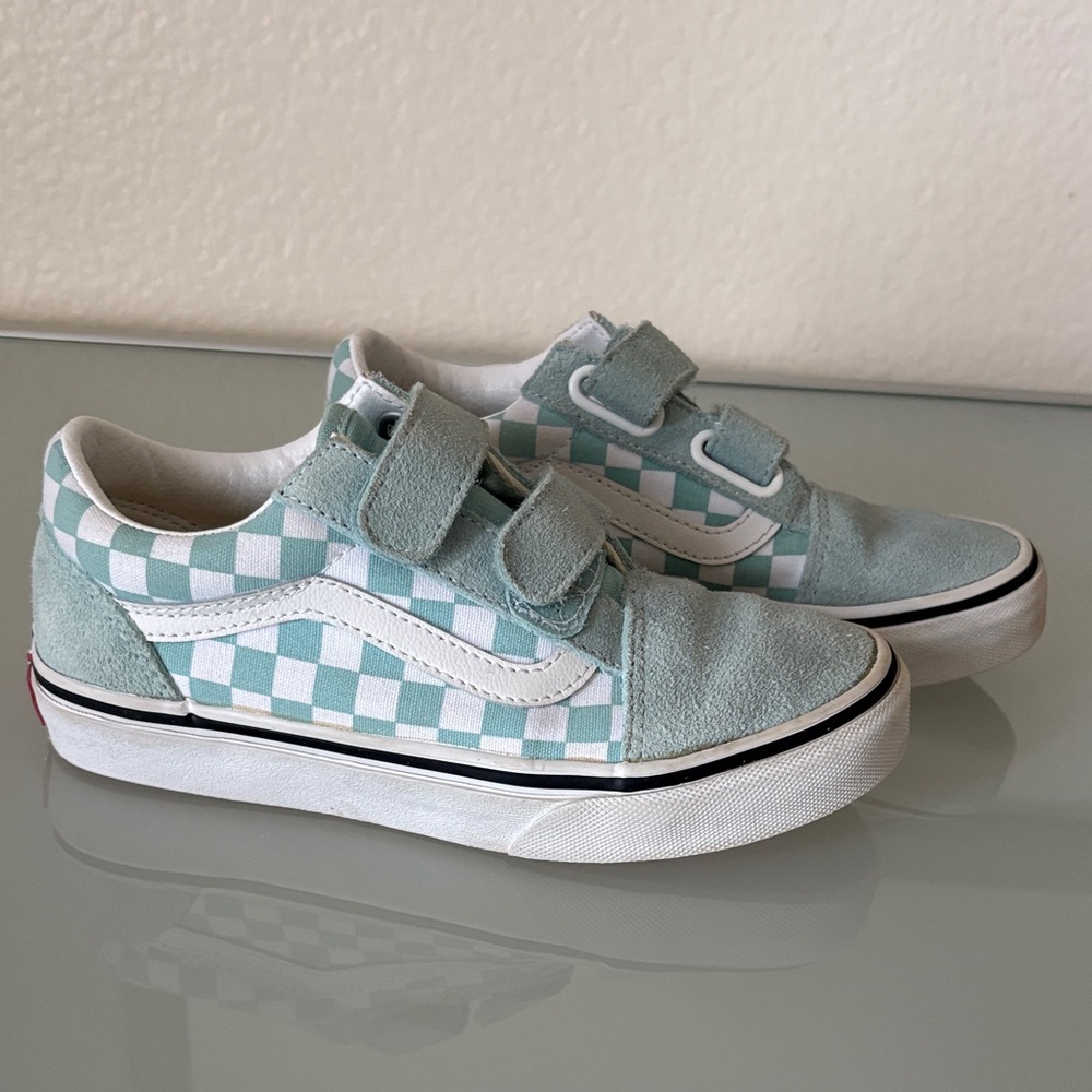 Vans Kids Old Skool V Checkered Sneakers 1.5 Girls